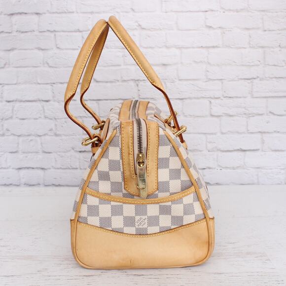 Louis Vuitton Berkeley Damier Azur Tote Shoulder Bag White Boston Duffle A5343 - Picture 8 of 11